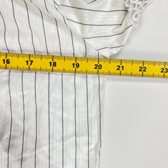 NWOT SEE BY CHLOÉ Embroidery Floral Tie-Neck Stripe Blouse Sz 40/8 Long Sleeves - Picture 12 of 13